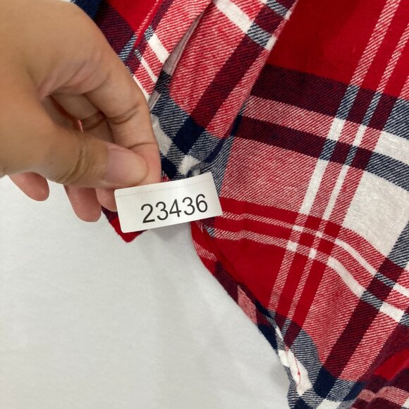 New GAP Women's size XXL Cotton Flannel Red Plaid Long Sleeve Button Down Casual - Picture 10 of 10